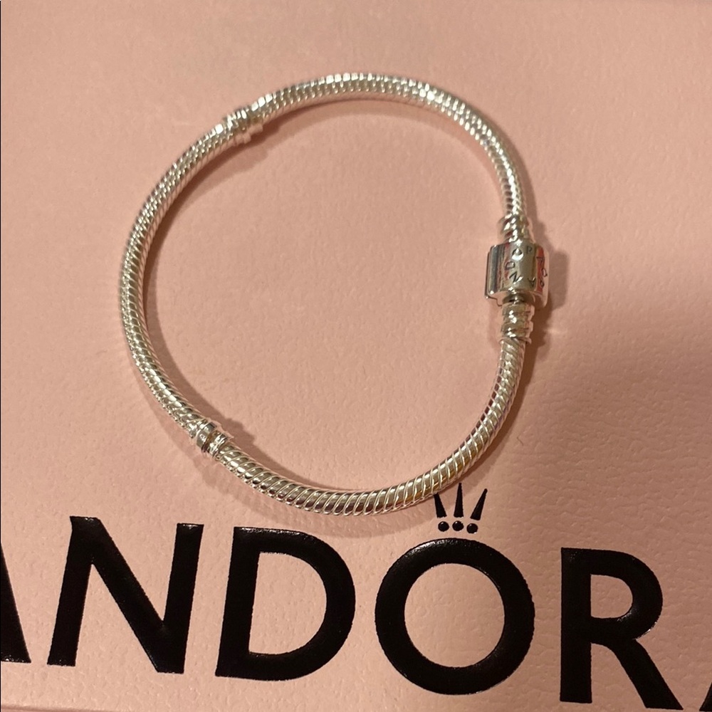 Pandora Silver Snake Chain Bracelet with Barrel Clasp